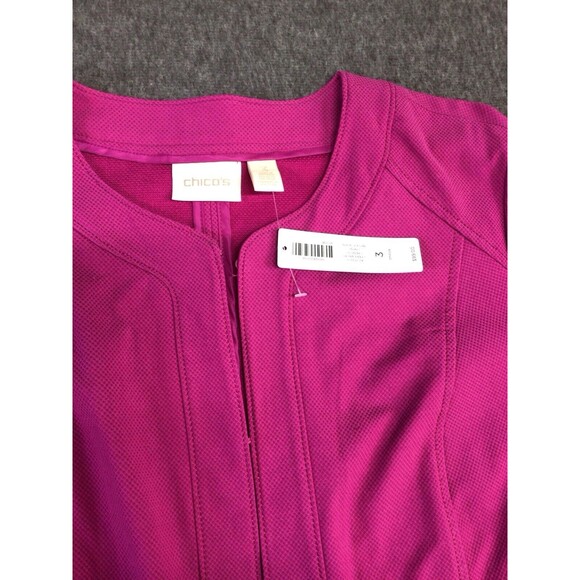 Chico’s Alicia Textured Women's Hook Closure Jacket Size 3 XL Ultra Violet BNWT - Picture 2 of 6